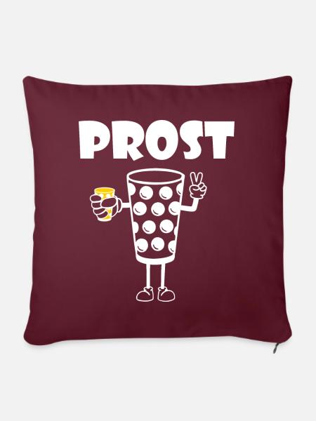 Prost Dubbeglas - Sofakissen mit Füllung 45 x 45 cm - Burgunderrot