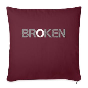 Broken - Sofakissen mit Füllung 45 x 45 cm - Burgunderrot - Vorne