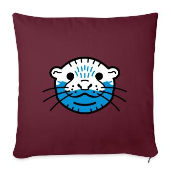 Loutre des amis de la forêt - Coussin et housse de 45 x 45 cm - bordeaux - Devant