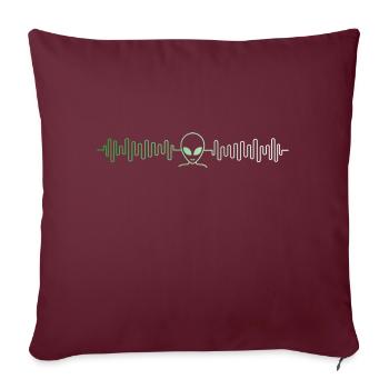 Alien science fiction nerd espace battement de coeur - Coussin et housse de 45 x 45 cm - bordeaux - Devant