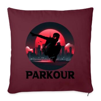Parkour - Coussin et housse de 45 x 45 cm - bordeaux - Devant