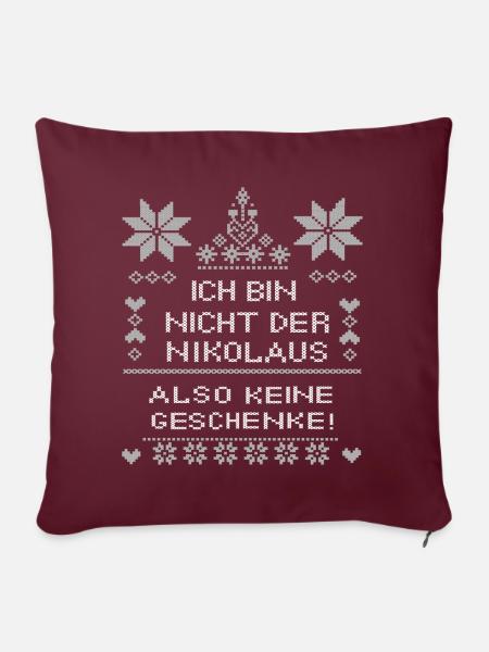 Nikolaus - Sofakissen mit Füllung 45 x 45 cm - Burgunderrot