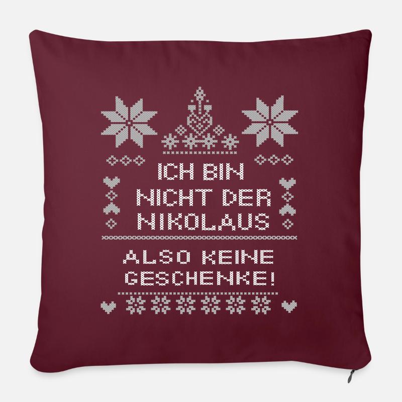 Nikolaus - Sofakissen mit Füllung 45 x 45 cm - Burgunderrot