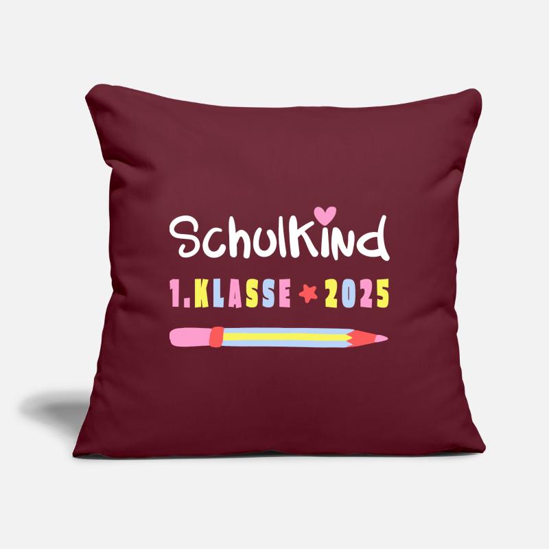 Geschenk Einschulung 2025 – Schulkind mit Name Sofakissen mit Füllung 45 x 45 cm