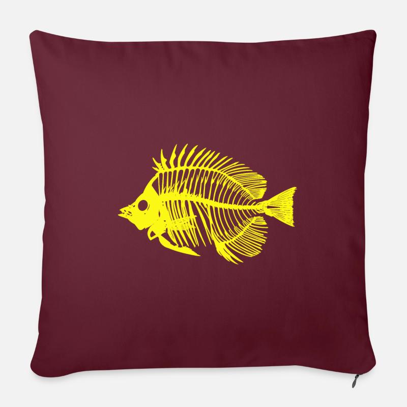 Fisch neongelb - Sofakissen mit Füllung 45 x 45 cm - Burgunderrot