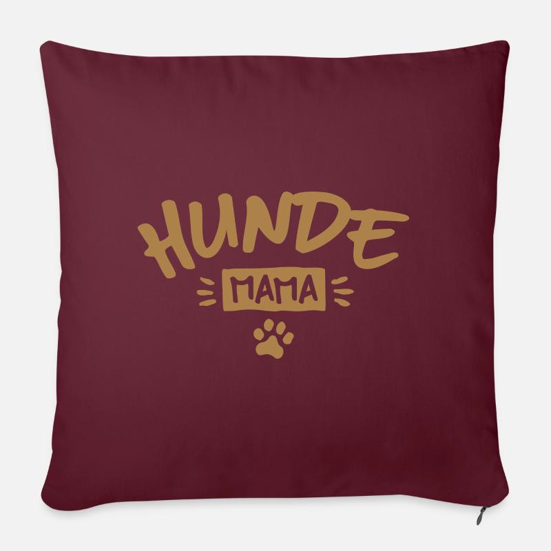 Hunde Mama - Sofakissen mit Füllung 45 x 45 cm - Burgunderrot