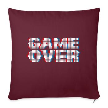 Game Over, chemise de joueur cool - Coussin et housse de 45 x 45 cm - bordeaux - Devant