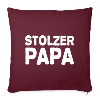 Stolzer Papa - Sofakissen mit Füllung 45 x 45 cm - Burgunderrot - Vorne