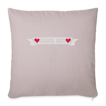 Citation de fille de cheval disant - Coussin et housse de 45 x 45 cm - taupe clair - Devant