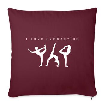 I Love Gymnastics, Gymnastics, Gymnast - Sofa pillow with filling 45cm x 45cm - burgundy - Front