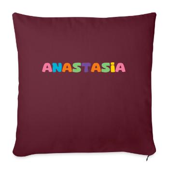Name - Anastasia - Sofa pillow with filling 45cm x 45cm - burgundy - Front