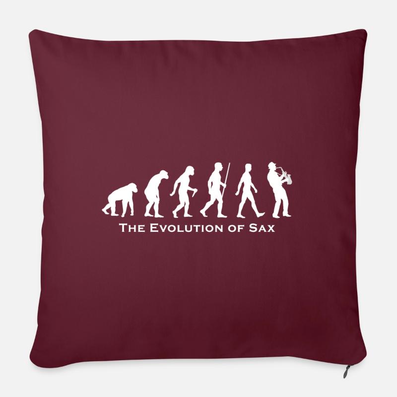 L'évolution du sax - Coussin et housse de 45 x 45 cm - bordeaux