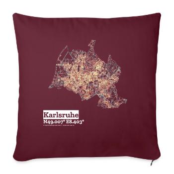 Pastels basiques de Karlsruhe - Coussin et housse de 45 x 45 cm - bordeaux - Devant