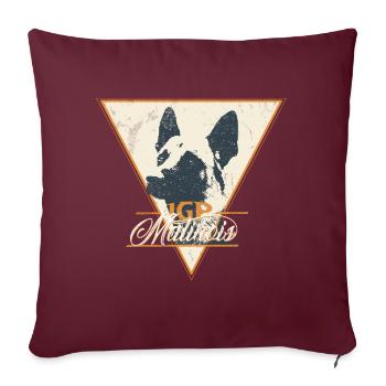 IGP Malinois Retro Vintage Grunge Shirt - Coussin et housse de 45 x 45 cm - bordeaux - Devant