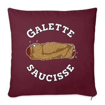 saucisse bretonne - Coussin et housse de 45 x 45 cm - bordeaux - Devant