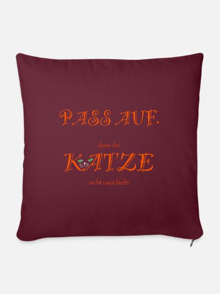 Pass auf, Katze! - Sofakissen mit Füllung 45 x 45 cm - Burgunderrot