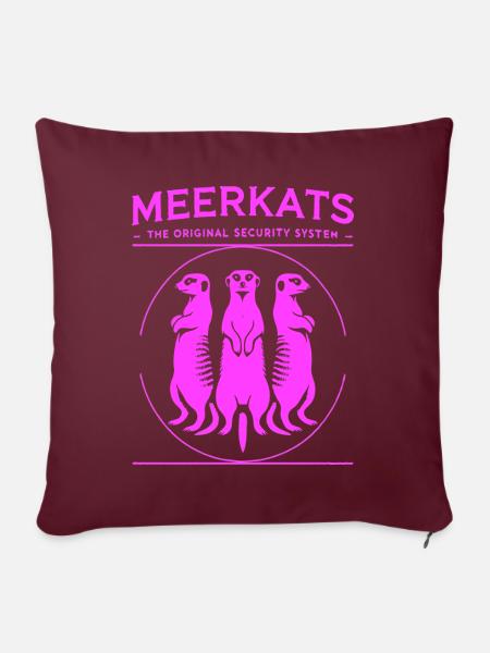 Erdmännchen Security, Original Sicherheitssystem - Sofakissen mit Füllung 45 x 45 cm - Burgunderrot