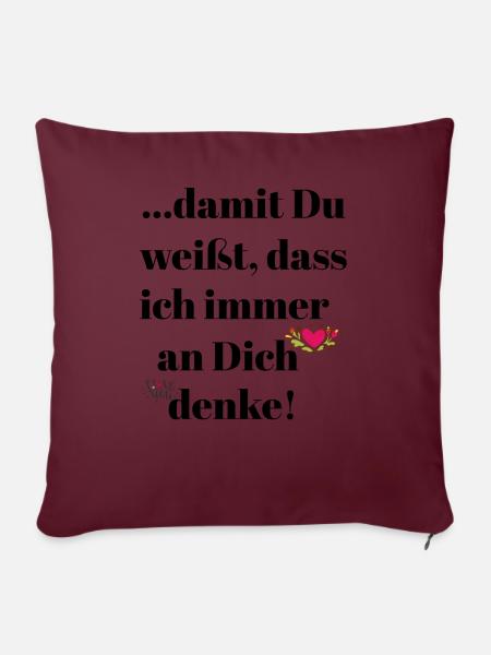 Denken - Sofakissen mit Füllung 45 x 45 cm - Burgunderrot