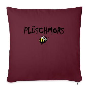 Plüschmors, Hummel, Plattdeutsch - Sofakissen mit Füllung 45 x 45 cm - Burgunderrot - Vorne