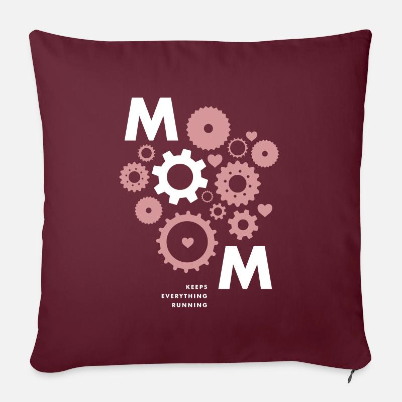 Mom - keeps everything running - Sofakissen mit Füllung 45 x 45 cm - Burgunderrot