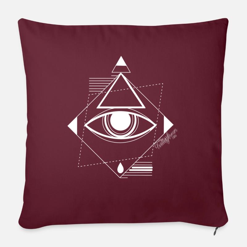 Super eye white - Sofakissen mit Füllung 45 x 45 cm - Burgunderrot