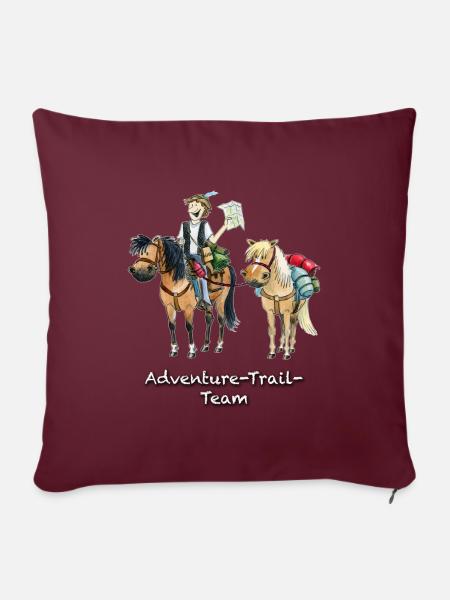 Adventure-Trail-Team - Sofakissen mit Füllung 45 x 45 cm - Burgunderrot