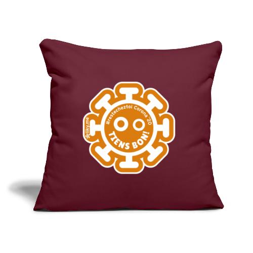 Corona Virus #restecheztoi arancione - Cuscino da divano 45 x 45 cm con riempimento