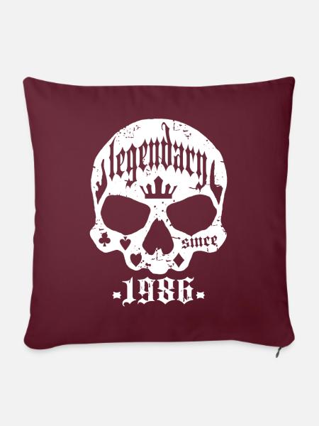 Legendär seit 1986 - Sofakissen mit Füllung 45 x 45 cm - Burgunderrot