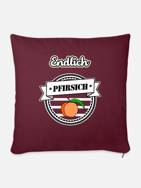 Endlich Pfirsich - 40 Vierzig sw - Sofakissen mit Füllung 45 x 45 cm - Burgunderrot