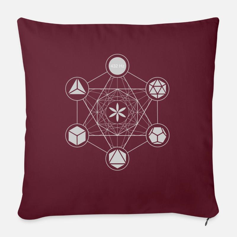 Modèle Metatron blanc - Coussin et housse de 45 x 45 cm - bordeaux