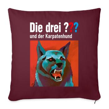 Die Drei ??? und der Karpatenhund - Sofakissen mit Füllung 45 x 45 cm - Burgunderrot - Vorne