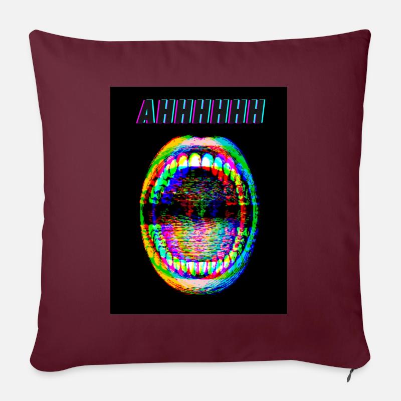 Ahhhhhhh, bouche - Coussin et housse de 45 x 45 cm - bordeaux