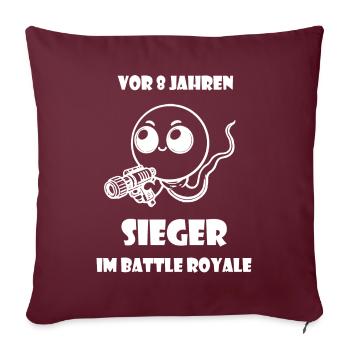 Sieger Battle Royale 8 Jahre Geburtstag Kleidung - Sofakissen mit Füllung 45 x 45 cm - Burgunderrot - Vorne