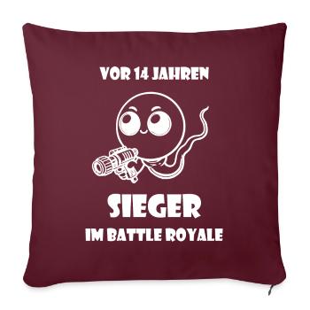 Sieger Battle Royale 14 Jahre Geburtstag Kleidung - Sofakissen mit Füllung 45 x 45 cm - Burgunderrot - Vorne