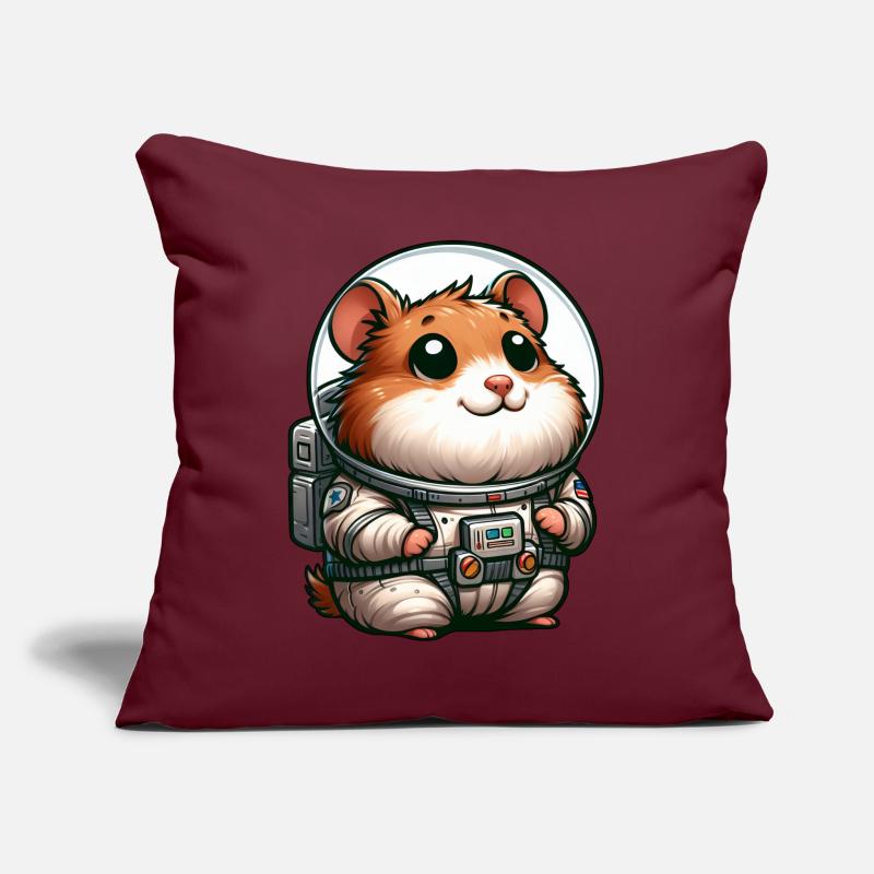 Hamster cochon d’Inde astronaute dans l’espace Coussin et housse de 45 x 45 cm