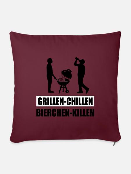 BBQ - Sofakissen mit Füllung 45 x 45 cm - Burgunderrot