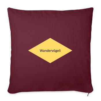 Wandervögeli - Sofakissen mit Füllung 45 x 45 cm - Burgunderrot - Vorne