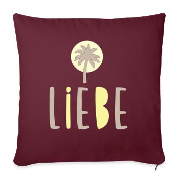 Palmenliebe - Sofakissen mit Füllung 45 x 45 cm - Burgunderrot - Vorne