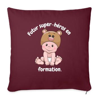 Future super-héros - Coussin et housse de 45 x 45 cm - bordeaux - Devant