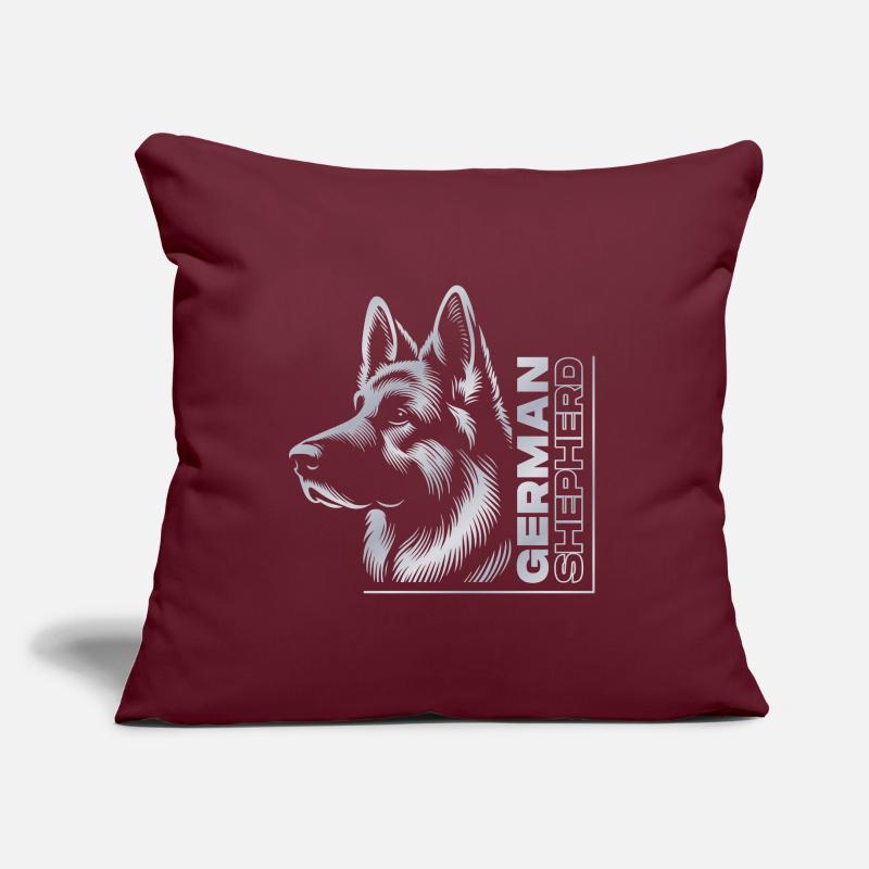 German Shepherd Drawing Head Portrait silver Sofa pillow with filling 45cm x 45cm