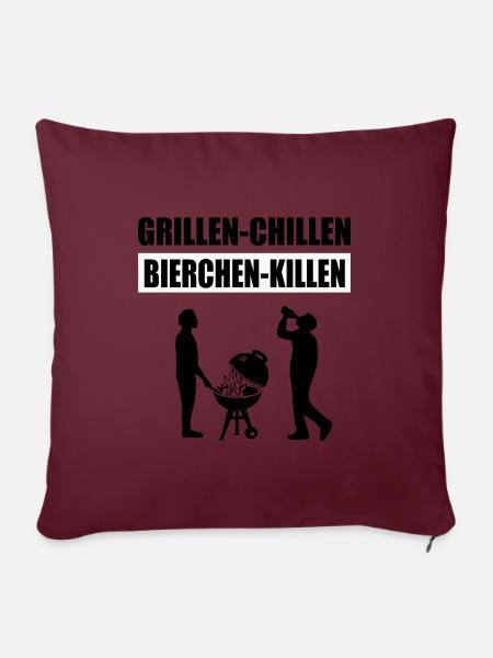 BBQ - Sofakissen mit Füllung 45 x 45 cm - Burgunderrot