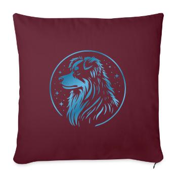 Traumhund Aussie blau - Sofakissen mit Füllung 45 x 45 cm - Burgunderrot - Vorne