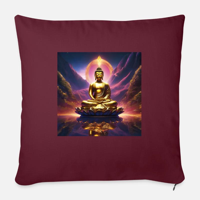 Bouddha - Coussin et housse de 45 x 45 cm - bordeaux