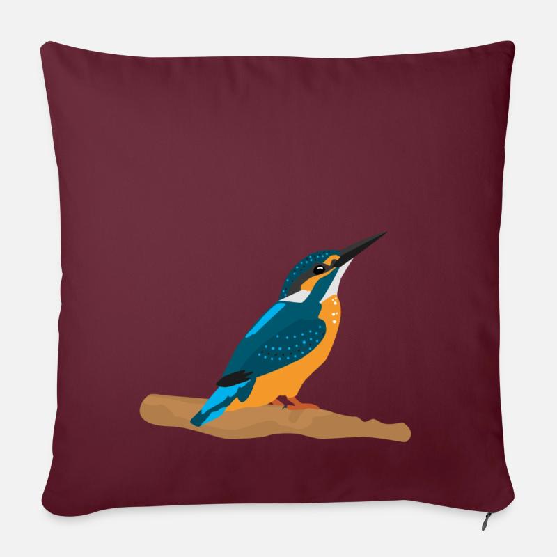 Eisvogel - Sofakissen mit Füllung 45 x 45 cm - Burgunderrot