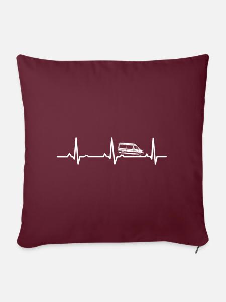 Ekg, Camper Van - Sofakissen mit Füllung 45 x 45 cm - Burgunderrot
