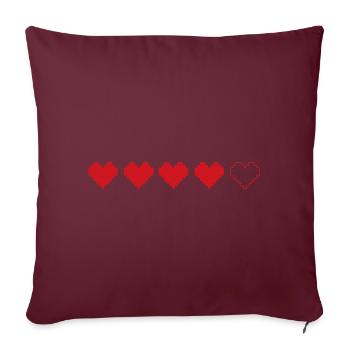Coeurs de pari de jeu de joueur - Coussin et housse de 45 x 45 cm - bordeaux - Devant