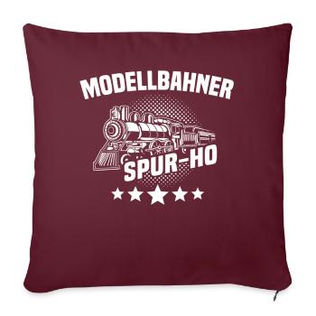 Modelleisenbahn Spur H0 Modellbahner Eisenbahn - Sofakissen mit Füllung 45 x 45 cm - Burgunderrot - Vorne