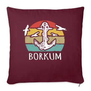 Borkum Motiv Nordseeküste Nordsee - Sofakissen mit Füllung 45 x 45 cm - Burgunderrot - Vorne