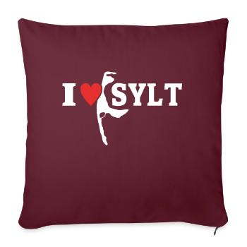Ich liebe Sylt Souvenir Inselurlaub I Love Sylt - Sofakissen mit Füllung 45 x 45 cm - Burgunderrot - Vorne