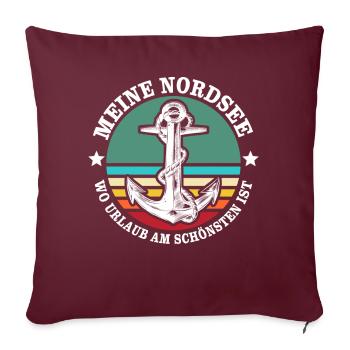 Nordsee Urlaub Wattenmeer Geschenk - Sofakissen mit Füllung 45 x 45 cm - Burgunderrot - Vorne